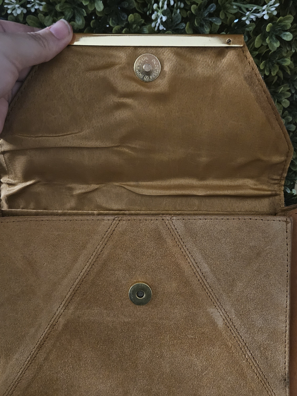 Vintage Asos Suede and Leather Crossbody Purse in Tan - Picture 4 of 6